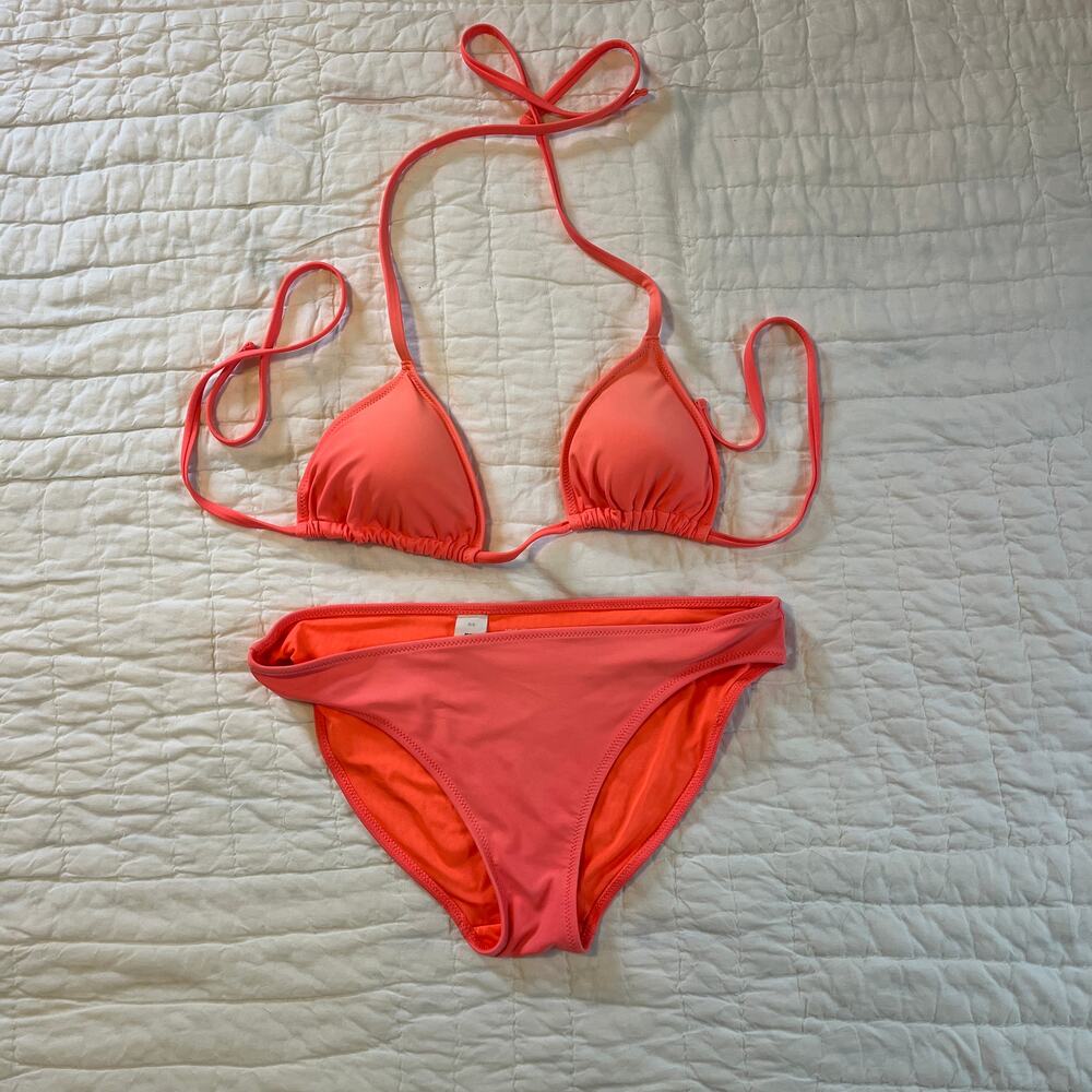 Aerie Coral Triangle Bikini Size M Top and Bottom